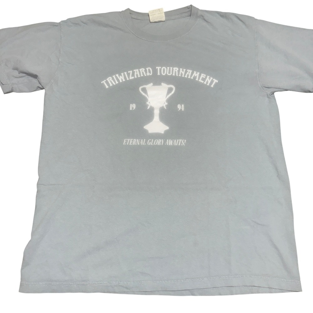 Harry Potter Triwizard Tournament 1994 Graphic Shirt Comfort Colors Mens L Gray